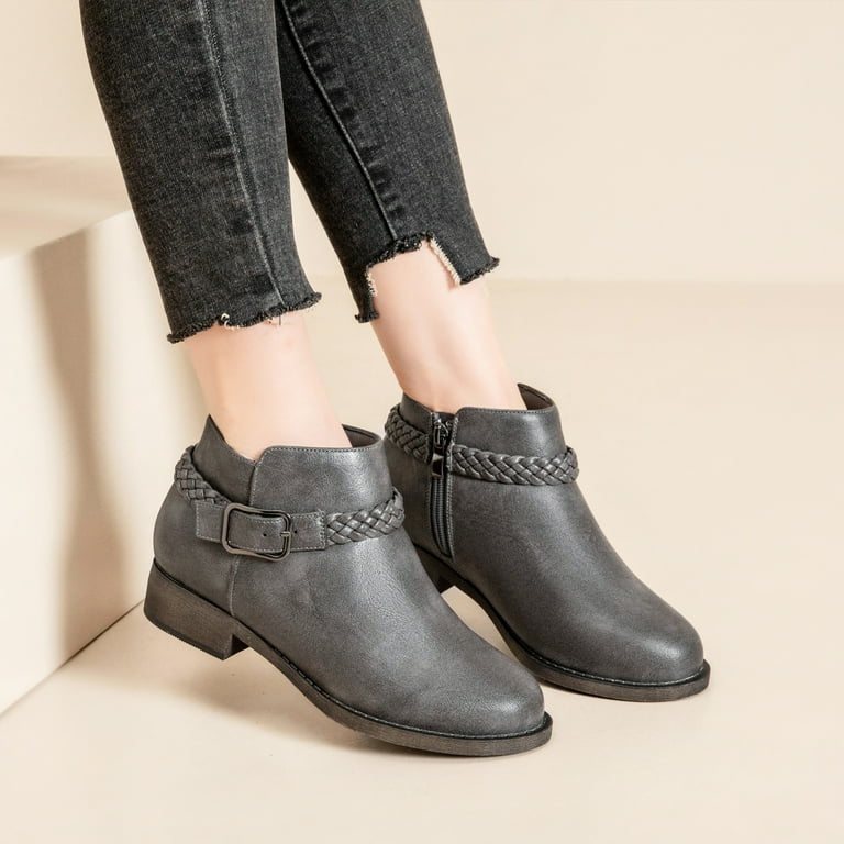 Women's Ankle Boots Classic Side Zip, Comfortable Platform