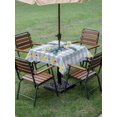 thumbnail image 4 of Outdoor Tablecloth with Umbrella Hole for Patio/Picnic/Party/Camping, Sea Turtle Coastal Waterproof Table Cloth Square Cover Washable, Floral Starfish Blue Checkered (60"x 60"), 4 of 8