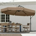 thumbnail image 6 of 10FT Cantilever Patio Umbrella with Cover, Crank Tilt Offset Hanging Umbrella, Sun Shade with Air Vent & Ruffled Edge for Garden, Pool, Deck, 6 of 10
