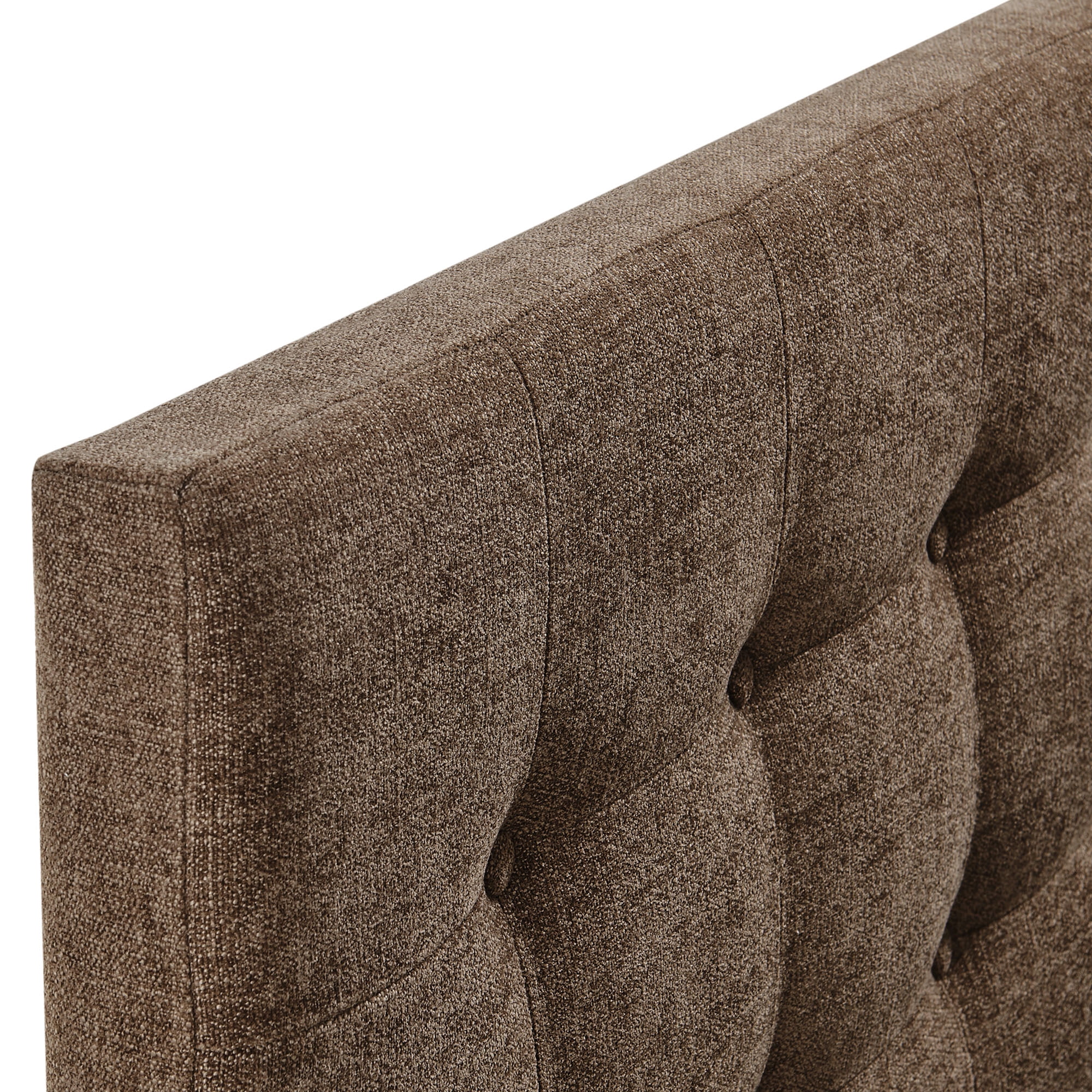 Emily Fabric Upholstered Queen Size Headboard in Mocha