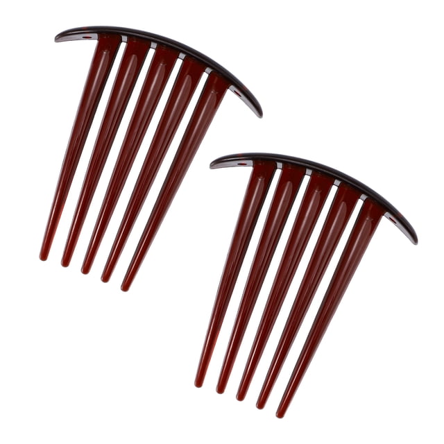 Unique Bargains 2 Pcs Small Side Combs Teeth Hair Combs Hair Clip Comb 3' PC Brown