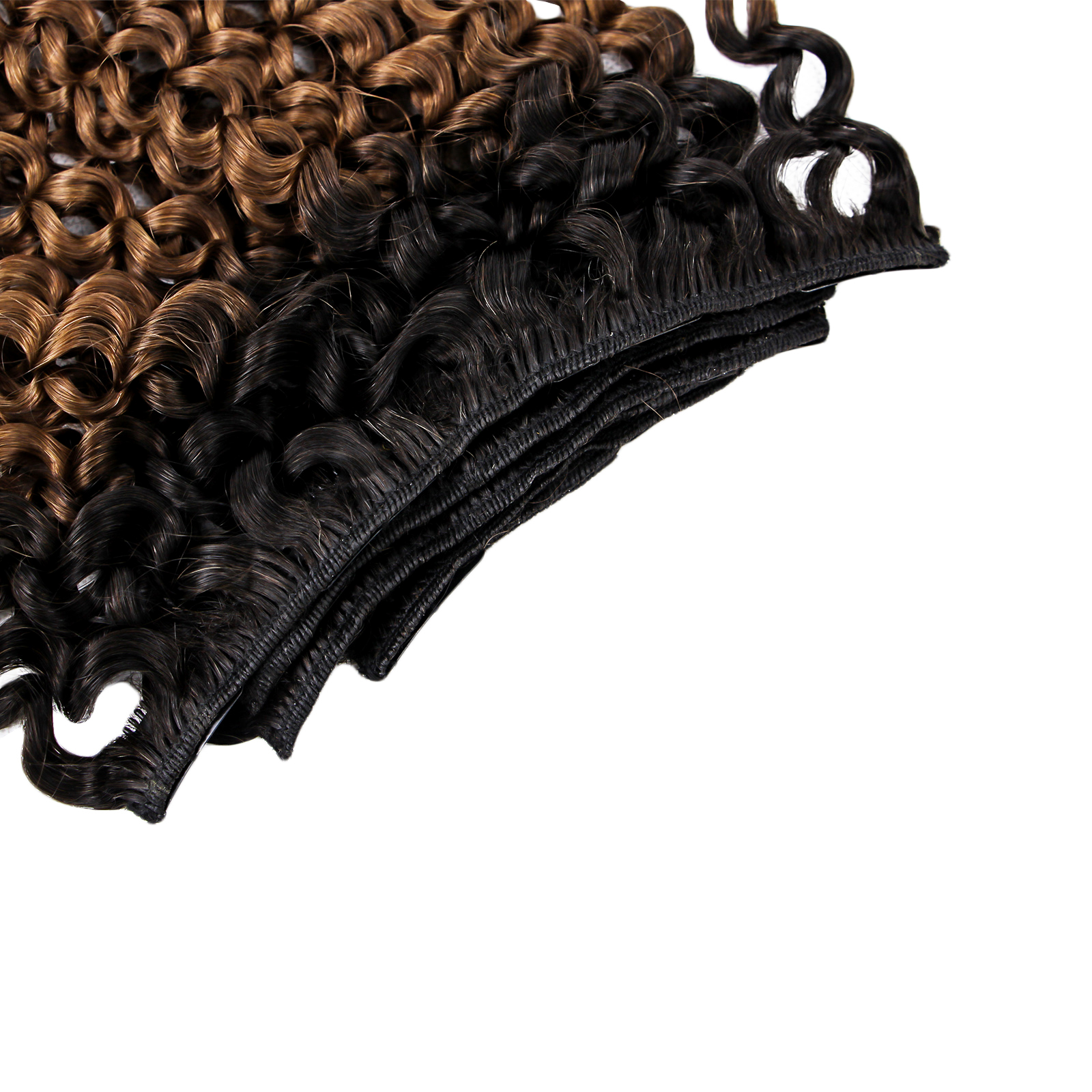 100% Human Hair Wig Curly 14" T1B/4 Ombre Brown Hair Heat Resistant Bleachable