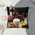 thumbnail image 2 of Fenyluxe Cheese Wine Grapes Pillow Cushion Covers Aesthetic Decor for Sofa Couch Home Decor - Printed on Both Sides, 1PC 20x20in, 2 of 5