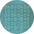 thumbnail image 1 of Ahgly Company Indoor Round Oriental Light Blue Industrial Area Rugs, 3' Round, 1 of 4