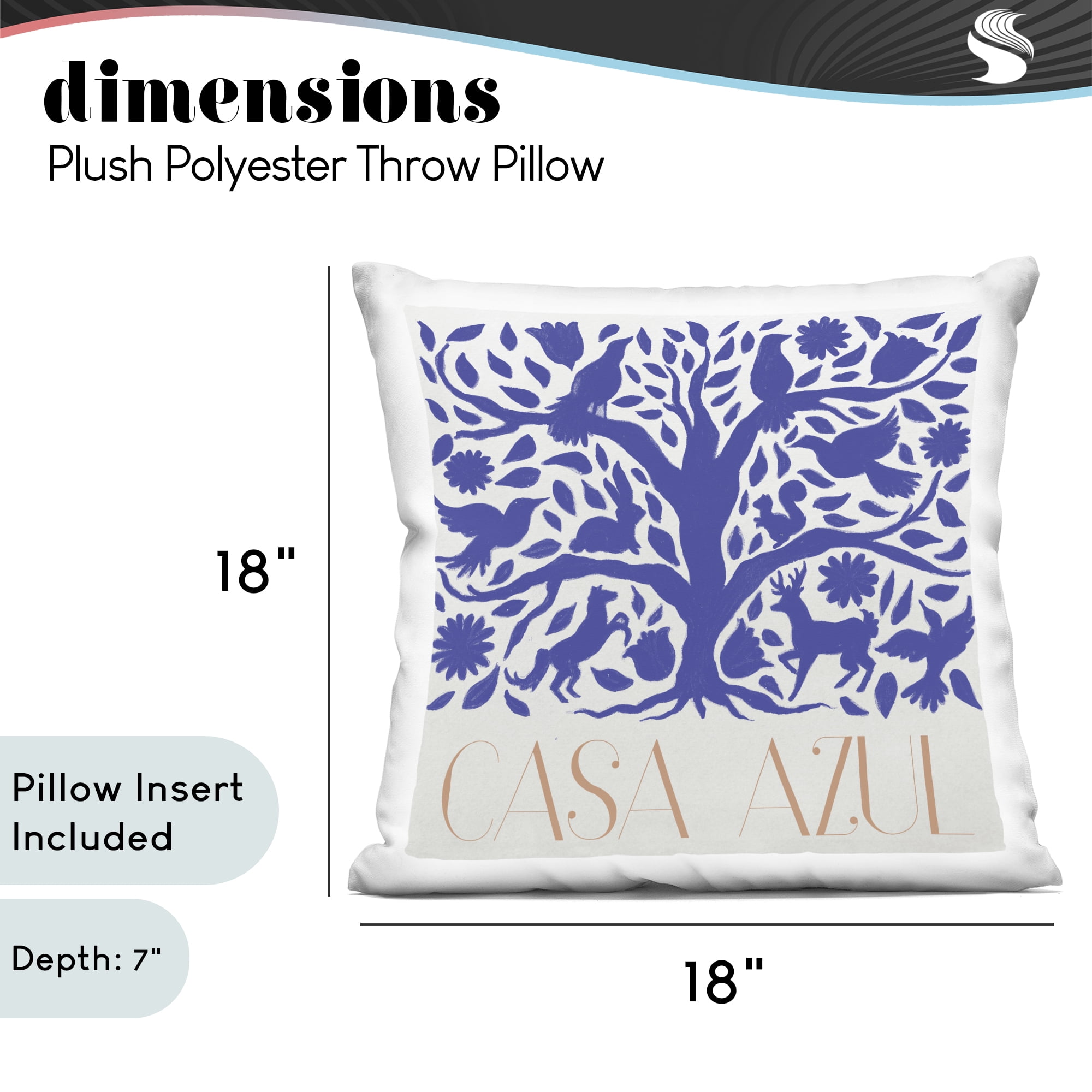 Stupell Industries Casa Azul Tree Decorative Printed Throw Pillow, design by Elizabeth Medley