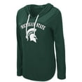 thumbnail image 2 of Women's Colosseum Green Michigan State Spartans My Lover Lightweight Hooded Long Sleeve T-Shirt, 2 of 3