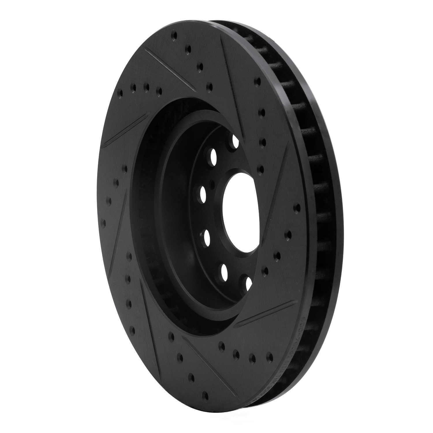 Dynamic Friction Company 633-76061L DFC Brake Rotor - Drilled And Slotted - Black