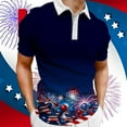 thumbnail image 3 of TOWED22 Polo Shirts for Men Distressed Retro USA Flag Print Golf Polo Shirt Button up Collar Slim Fit July 4 Patriot Shirt(Dark Blue,XL), 3 of 4