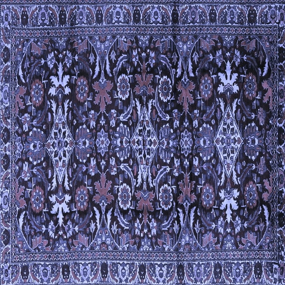 Ahgly Company Indoor Square Persian Blue Traditional Area Rugs, 7' Square
