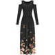 thumbnail image 3 of Vestido maxi con hombros descubiertos Estampado floral para mujer Elegante Casual O-cuello Bolsillo Vestidos largos Fridja  nbo635, 3 of 3