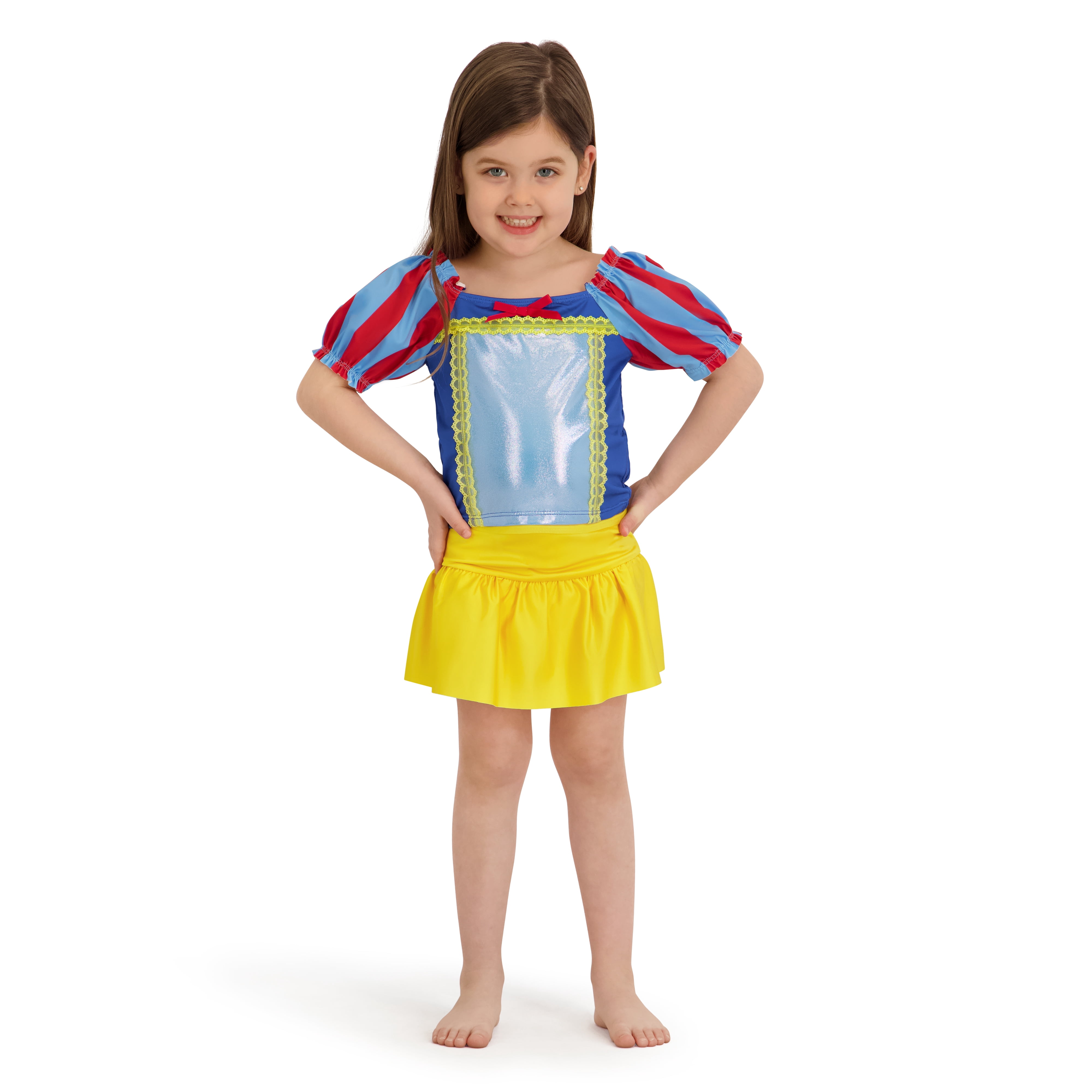Character Toddler Girl Puff- Sleeve Tankini and Skirt Swimsuit, Sizes 12M- 5T