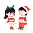 thumbnail image 2 of Abbracc 2Pcs Cute Christmas Couple Figurines Statue Tabletop Home Decor Kid Red, 2 of 9