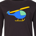 thumbnail image 4 of Inktastic Blue Helicopter Long Sleeve Youth T-Shirt, 4 of 5