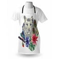 thumbnail image 3 of Tiger Apron Retro Inspired Symbols Ethnic Montage with Contrasting Colors Anemone Majestic Feline, Unisex Kitchen Bib Apron with Adjustable Neck for Cooking Baking Gardening, Multicolor, by Ambesonne, 3 of 3