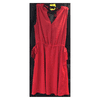 $89.99 Tommy Hilfiger Red Polyester 3-Button V neck sleeveless Dress Size: Med
