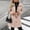 Beige, variant on MOONDU Women's Wool Blend Peacoat Notched Lapel Button Front Mid Length Coat with Pockets, Long Sleeve Solid Color Outerwear for Fall Winter Business Casual Daily Wear