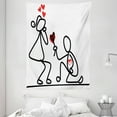 thumbnail image 1 of Engagement Party Tapestry, Hand Drawn Kidergarten Themed Wedding Proposal Image Celebration, Wall Hanging for Bedroom Living Room Dorm Decor, 60W X 80L Inches, Black White and Red, by Ambesonne, 1 of 2