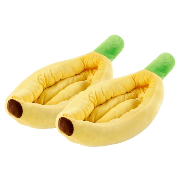 Banana Pet Bed - Snuggle Up in Style! Cute & Cozy Plush Pet Bed for Small Dogs/Cats
