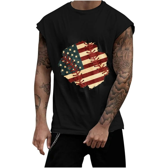 lcziwo Mens Tank Tops American Flag,Men's Workout Tank Tops American Flags Shirts for Men Summer Sleeveless Gym Bodybuilding Muscle Cut Off T-Shirts