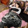 thumbnail image 4 of Castle Fairy Floral Leopard 7-Piece Bedding Comforter Set for Women Men Teens,Flower Rose Cheetah King Bedding Sets,Animal Wildlife Ultra Soft Bed Sheets,Ultra Soft Home Decor, 4 of 8