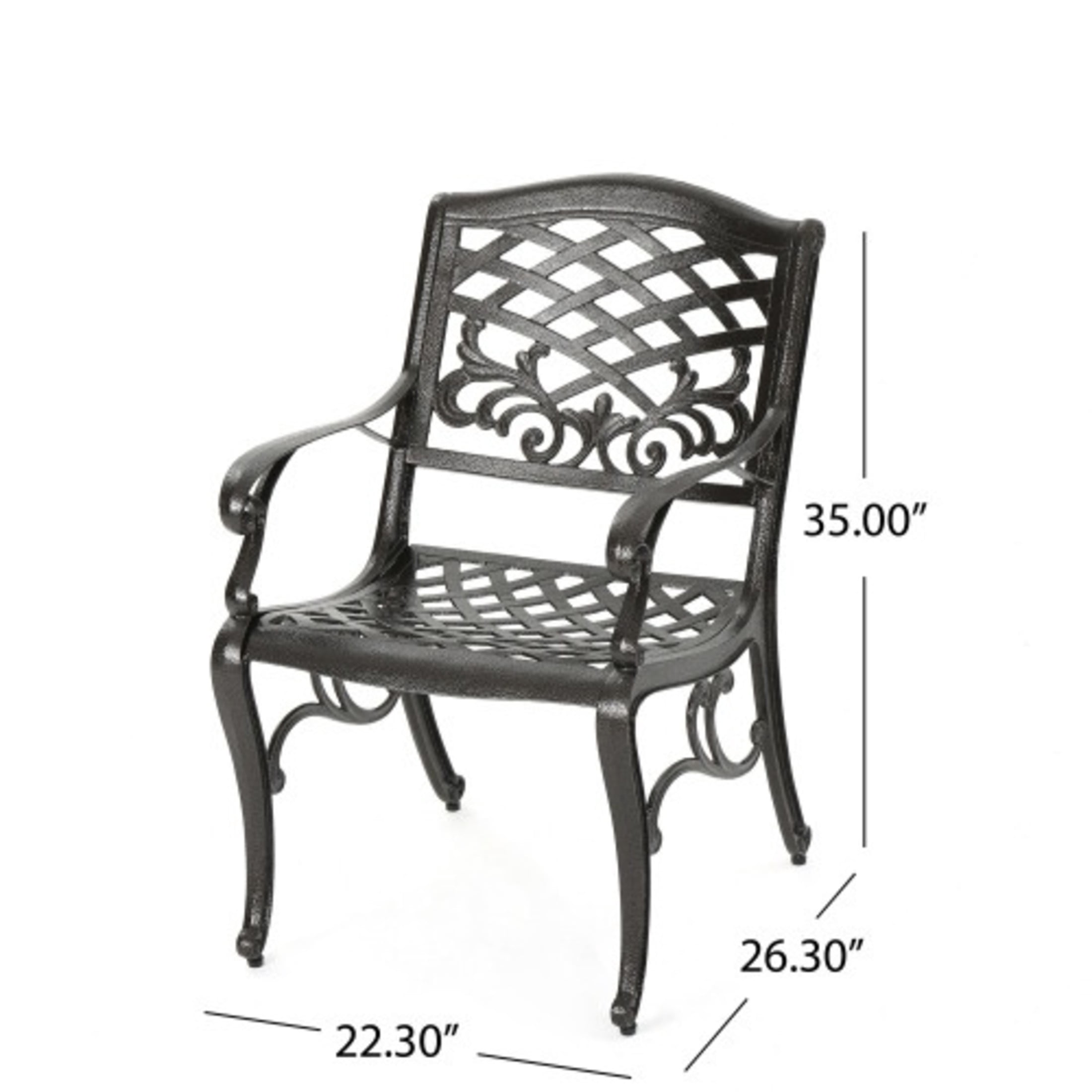 Christopher Knight Home 7-Piece Patio Dining Set, Acacia Wood Table & Aluminum Chairs, Teak+Bronze