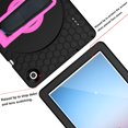 thumbnail image 4 of ELEHOLD for Walmart ONN 10.1 Inch 3rd Gen 2022 Rugged Case Honeycomb Pattern 360° Rotatable Kickstand Handstrap Shoulder Strap Shockproof Anti-Scratch Heavy Duty Case,(Model:100071485),Black+Rose, 4 of 10