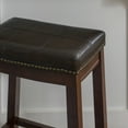 thumbnail image 6 of Linon Claridge 26" Backless Indoor Wood Counter Stool, Dark Brown/Brown Faux Leather, 1 Stool, 6 of 15