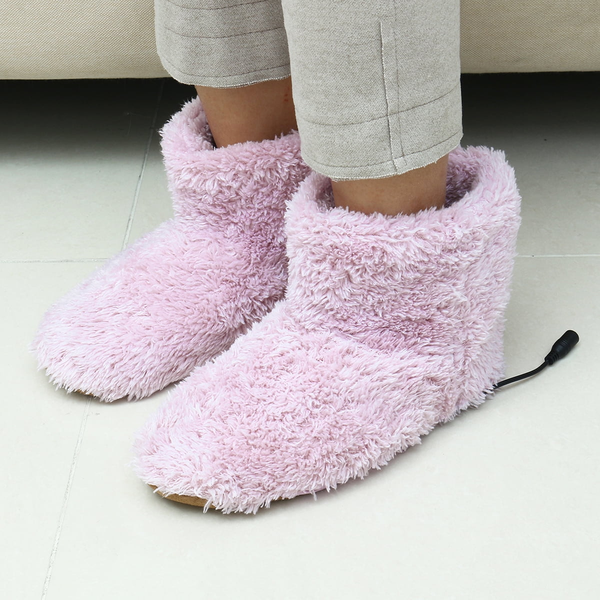 Women Man House Indoor Home Electric USB Heating Slippers