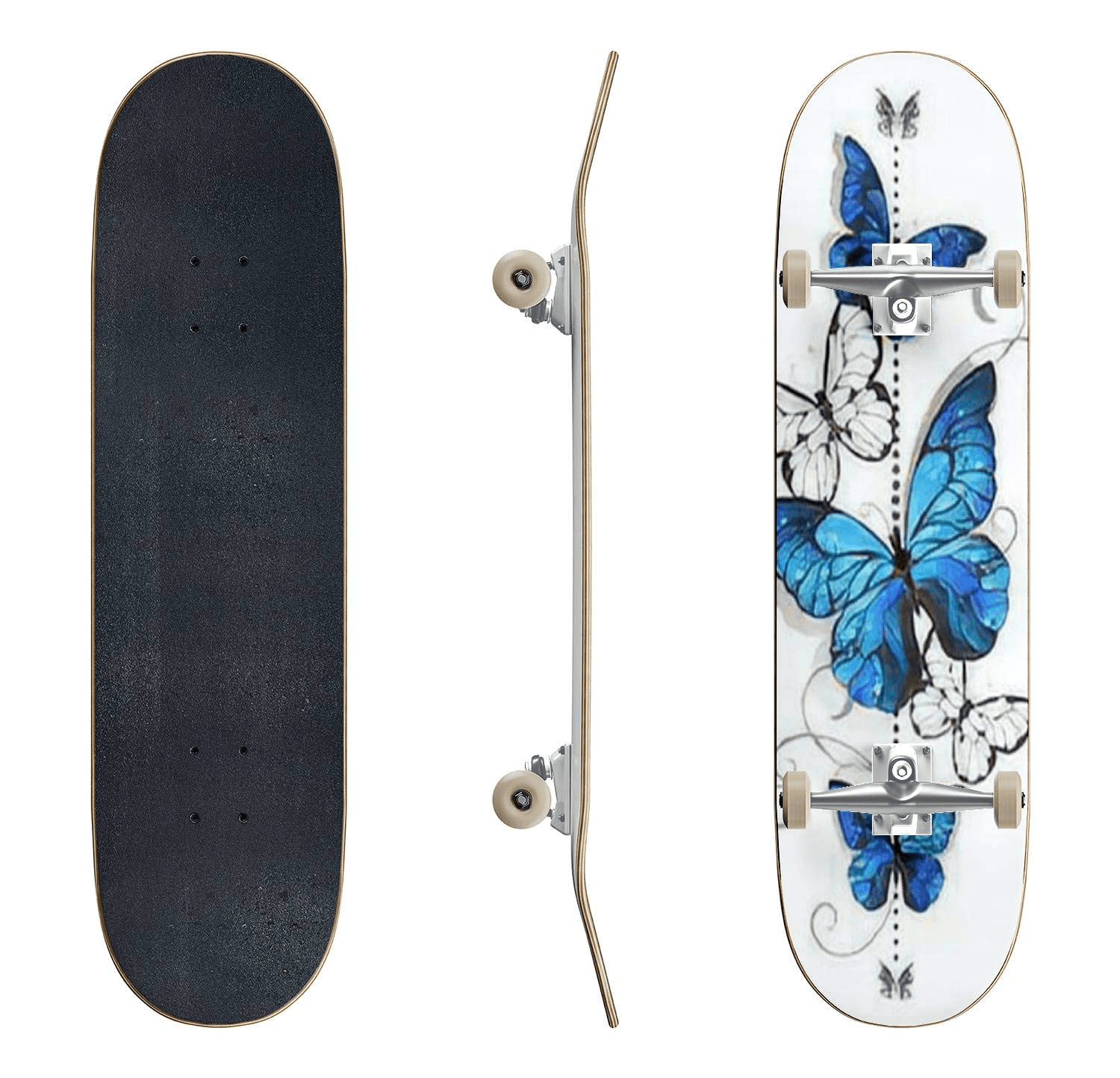 Eigenlijk Professor Zonder twijfel Skateboards Seamless Background with Flowers and Colorful Butterflies Hand  Drawing Classic Concave Skateboard Cool Stuff Teen Gifts Longboard Extreme  Sports for Beginners and Professionals - Walmart.com