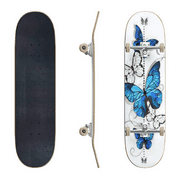Skateboards Seamless Background with Flowers and Colorful Butterflies Hand Drawing Classic Concave Skateboard Cool Stuff Teen Gifts Longboard Extreme Sports for Beginners and Professionals