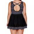 thumbnail image 3 of Women's Plus Size Swimdress Two Piece Cross Back Tankini Swimsuit with Shorts, 3 of 4