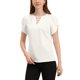 thumbnail image 5 of Blusa Casual de Cuello en V con Corte y Mangas Desgarradas INSPIRE CHIC para Mujeres Talla XS Blanca, 5 of 7