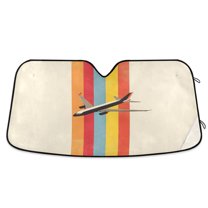 Yayeee Car Windshield Sun Shade Universal Fit Front Visor Protector, Colorful Plane
