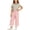 Pink, variant on Bovxnpu Girls 2 Piece Outfits Short Sleeve Top and Elastic Plaid Pants Casual Outfits Set