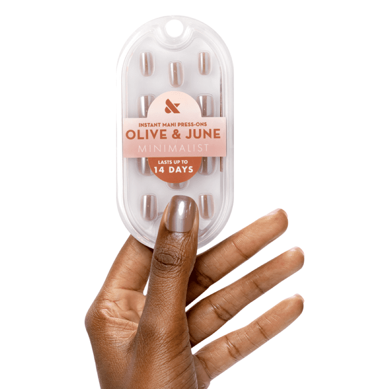 Olive & June Instant Mani Press-On Nails, Taupe Jelly Chrome photo 8
