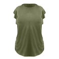 thumbnail image 4 of QASIEATN Trendy Essentials Clothing for Women: Delicate Sleeve T Shirt Casual Round Neck Loose Fit Summer Top Fall Fashion Outfits for Women, 4 of 4