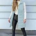 thumbnail image 5 of Wutalume Women's Long Vest Plain Sleeveless Hooded Winter Vest Outwear Jacket, Lightweight Warm Coat for Layering and Casual Fashion in Cold Seasons,Light Blue XL, 5 of 5