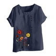 thumbnail image 4 of Womens Tops Summer Spring Short Sleeve T Shirts Blouse Outfits Beach Vacation Clothes Cute Tops Going Out Tops For Women, 4 of 5