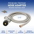 thumbnail image 4 of Flame King 5-FT QCC1 Low-Pressure Propane Regulator with Stainless Steel Braided Hose, 4 of 5