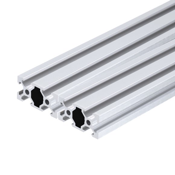 Unique Bargains 2 Pcs 2040 V Slot Aluminum Extrusion 300mm(11.81 Inch) Silver European Standard Anodized Linear Rail