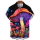 thumbnail image 4 of Camisa con estampado 3D de hongos para hombre, camisas casuales de moda de manga corta para playa, blusas de calle para hombre, camisas de gran tamaño con botones, blusas, 4 of 5