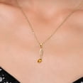 thumbnail image 3 of Music Eighth Note Jewelry Pendant Necklace Gift for Women By Keren Hanan | 18K Yellow Gold Plated Silver | Yellow Sapphire | 0.71 Cttw | September Birthstone | Oval 6X4MM | with 18 inch Silver Chain, 3 of 6