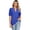 Color Blue, variant on Women Short Sleeve T-Shirts Summer Bubble Sleeve Tees Tops Womens V-Neck Cotton T-Shirts