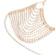 thumbnail image 4 of Cadena de cuerpo de cristal brillante Colco Cadena del cuerpo con cuello Halter brillante para Festival de nocturno Oro, 4 of 7