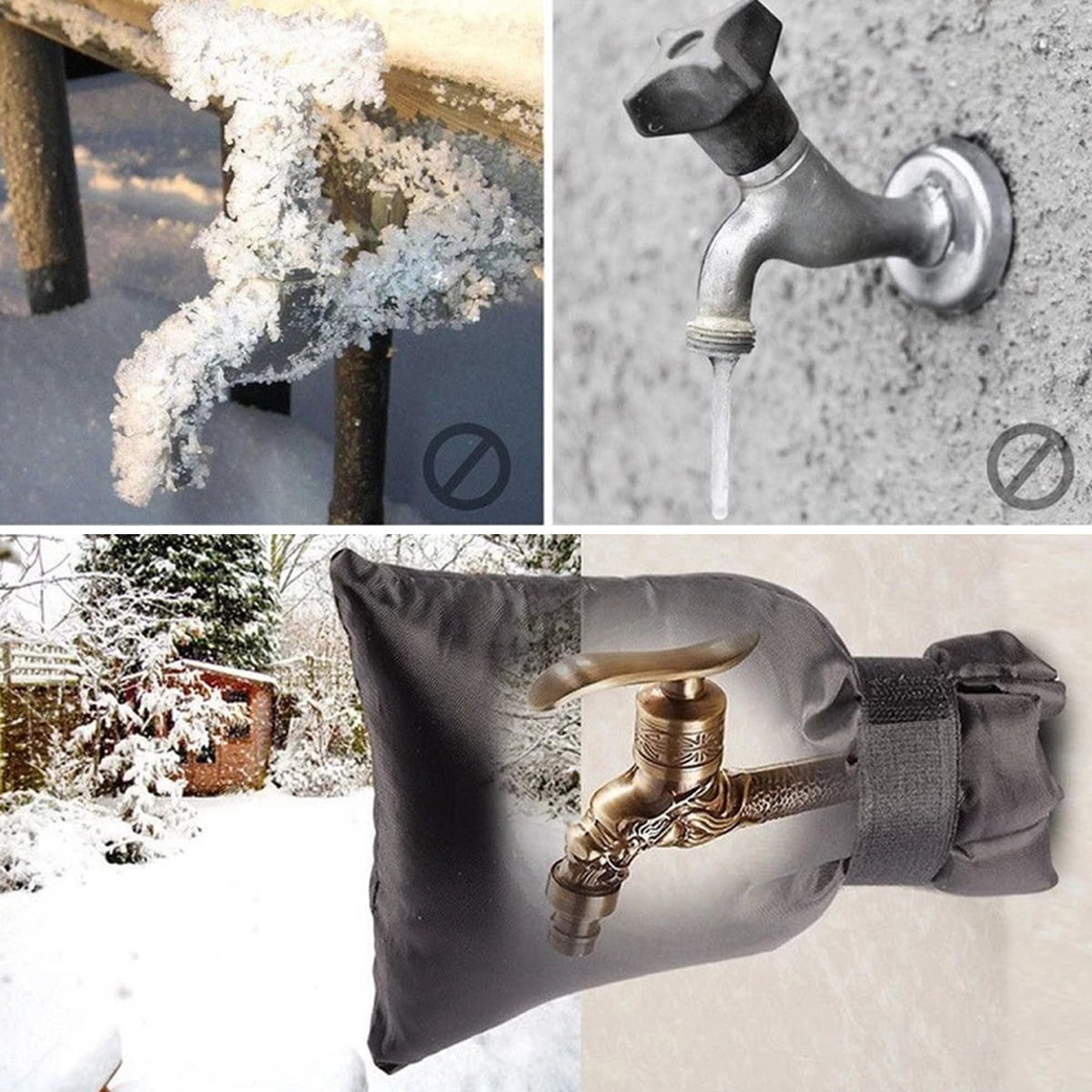 5.5 7, Black Outdoor Faucet Covers 3 Pack for Winter Reusable Faucet Insulation Anti-Freeze Hose Bib Outside Garden Faucet Socks 