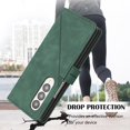 thumbnail image 5 of MonsDirect for 7.6 inch Samsung Galaxy Z Fold 3 2022 2021 Case, Slim Suede Leather Stand Folio Cover with Auto Sleep/Wake Card Slots & Hand Strap Anti-Fall Protective Case for Galaxy Z Fold 3, Green, 5 of 7