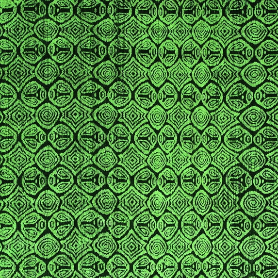 Ahgly Company Indoor Square Abstract Green Modern Area Rugs, 6' Square