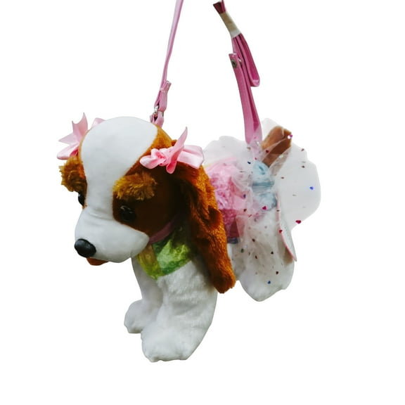 Poochie And Co Little Girls Plush Animal Shaped Purse, Kids Fashion Handbags - King Charles Cavalier