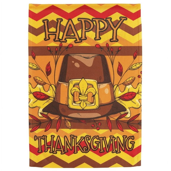 Magnolia Gardens M070139 Happy Thanksgiving Fleur De Lis Printed Garden Flag - Large