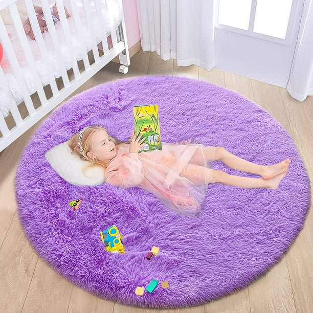 Noahas Luxury Round Fluffy Area Rugs for Bedroom Kids Girls Room Nursery, Super Soft Circle Rug